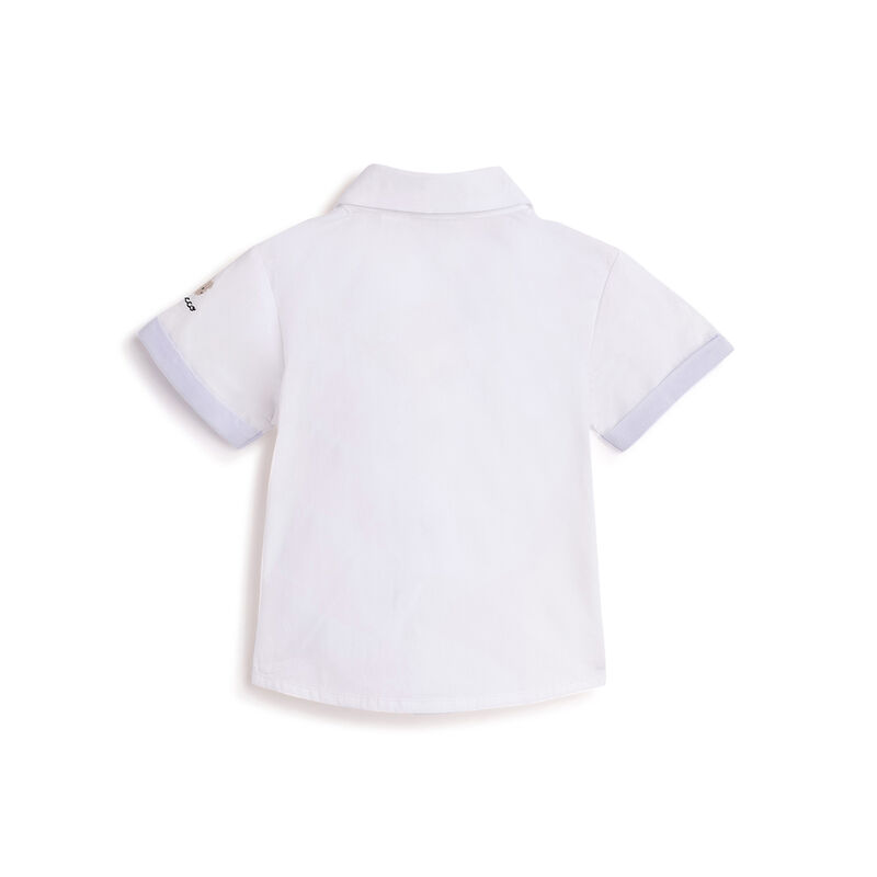 Boys White Solid Short Sleeve Shirt image number 1
